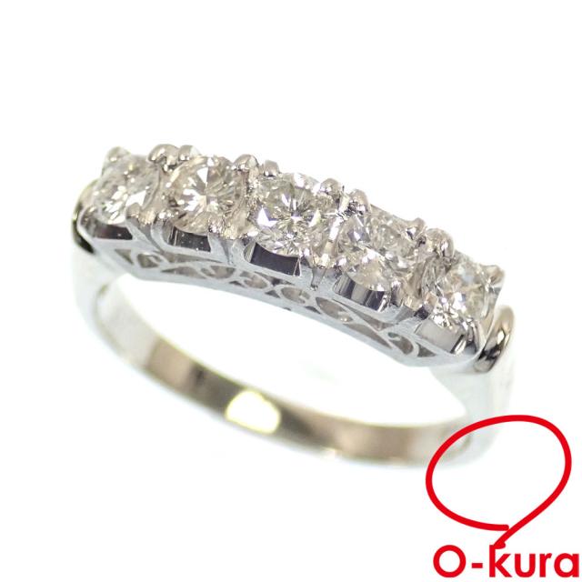 中古 ダイヤモンド リング レディース Pt900 14号 0.70ct 5.0g プラチナ
