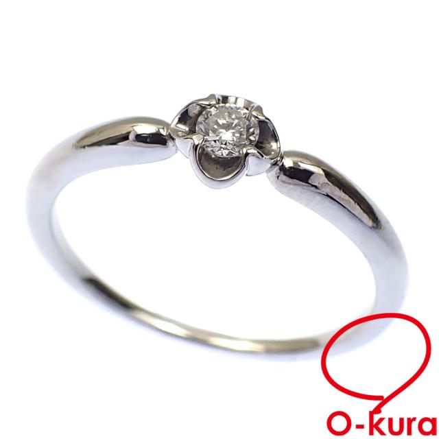 中古 ヴァンドーム青山 ダイヤモンド リング レディース Pt950 8.5号 2.3g 指輪