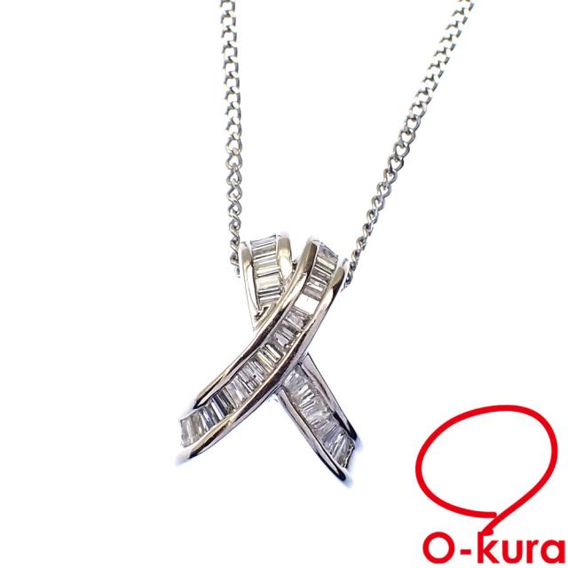 中古 ダイヤモンド ネックレス レディース Pt850 Pt900 0.33ct 4.7g 