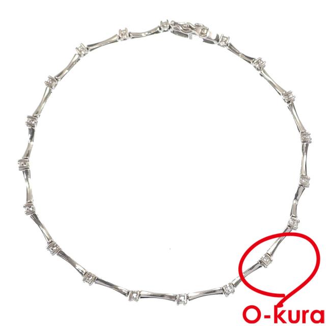 中古 ダイヤモンド ブレスレット レディース K14WG 0.32ct 3.4g 14金