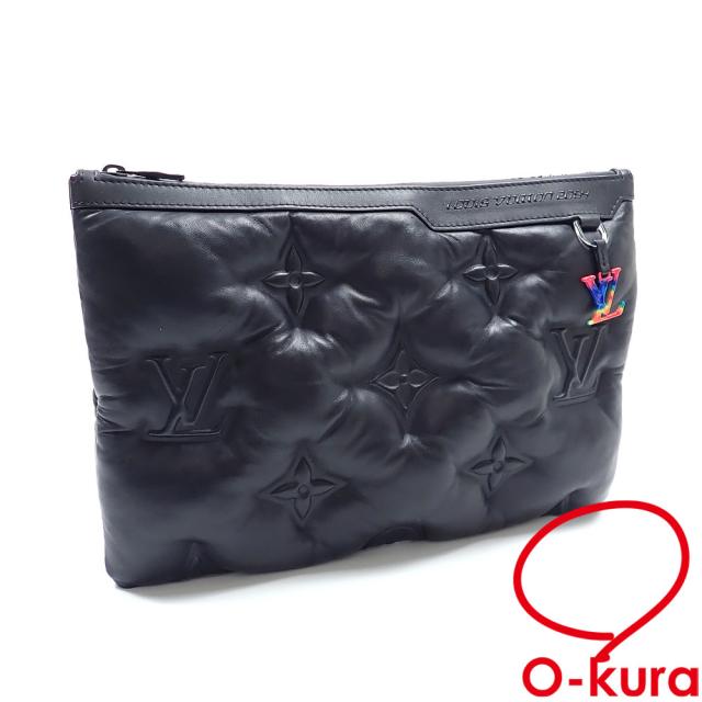 中古 ルイ・ヴィトン クラッチバッグ LV2054 ポシェット A4 メンズ M68775 ノワール 黒 ヴァージルアブロー 2019秋冬コレクション