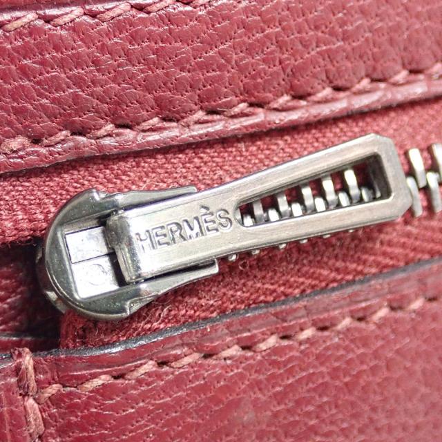 中古 エルメス ベアンクラシック 二つ折り 長財布 レディース レッド 赤 リザード □H刻印 2004年頃製 HERMES シルバー金具 2つ折り トカゲ_9