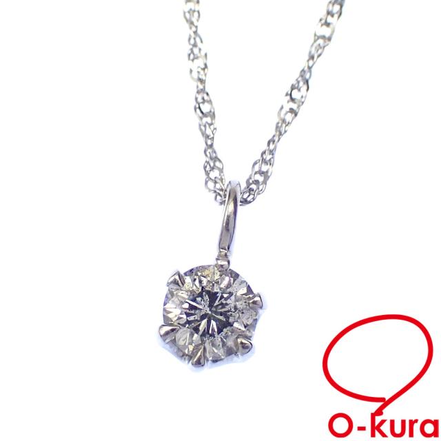 中古 ダイヤモンド ネックレス レディース K18WG 0.20ct 1.0g 750 18金