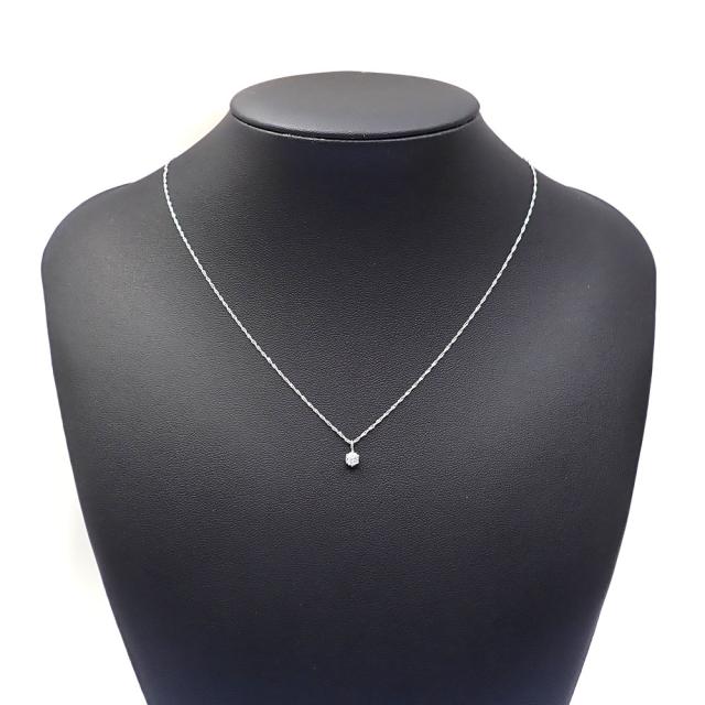 中古 ダイヤモンド ネックレス レディース K18WG 0.20ct 1.0g 750 18金_7