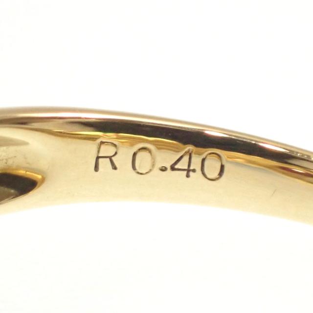 中古 ルビー ダイヤモンド リング レディース K18YG Pt900 R0.40ct/D0.04ct 3.5g 18金 750 イエローゴールド_6