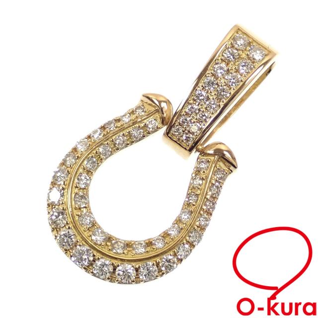 中古 ダイヤモンド ペンダントトップ レディース K18YG 0.62ct 3.9g 18金 イエローゴールド 750 ペンダントヘッド ホースシューモチーフ