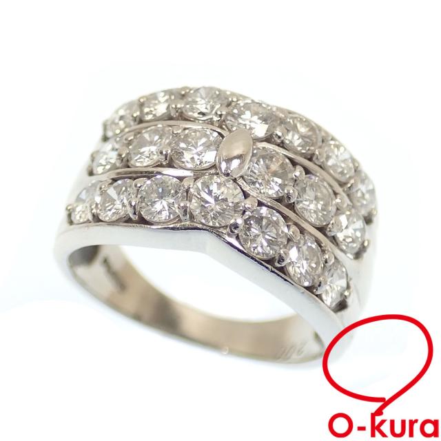 中古 ダイヤモンド リング レディース Pt900 12号 2.00ct 7.8g プラチナ