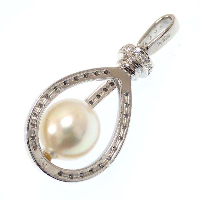 中古 パール ダイヤモンド ペンダントトップ レディース Pt900 12.0mm 0.40ct 10.2g プラチナ 真珠_3