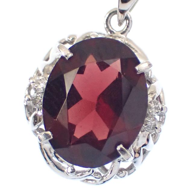 中古 ガーネット ダイヤモンド ペンダントトップ レディース Pt900 2.66ct/0.03ct 2.2g プラチナ_1