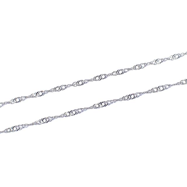 中古 サファイア ダイヤモンド ネックレス レディース K18WG 1.50ct/0.15ct 2.4g 750 18金_4
