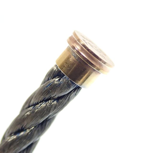 中古 フレッド スティールケーブル レディース グレー ゴールドカラー ステンレススチール ブレスレット用ケーブル ラージモデル_2