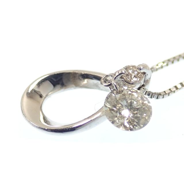 中古 ダイヤモンド ネックレス レディース K18WG 0.25ct 1.9g 750 18金_2