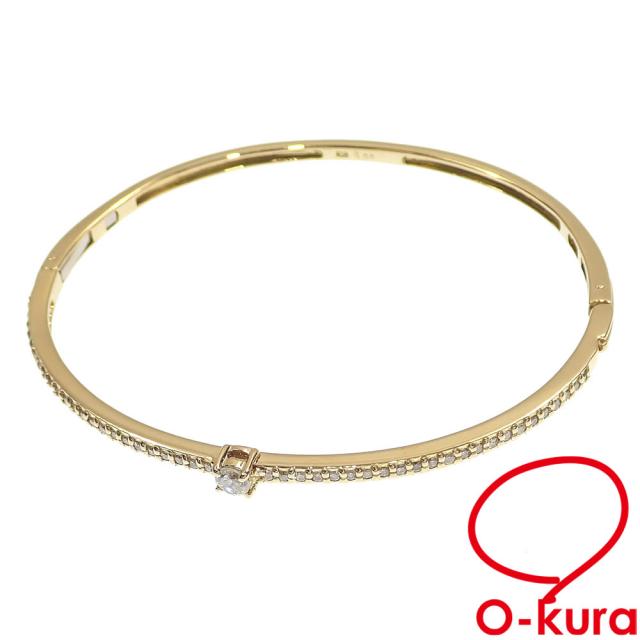 中古 ダイヤモンド バングル レディース K18YG 0.60ct 10.7g 18金 750 イエローゴールド