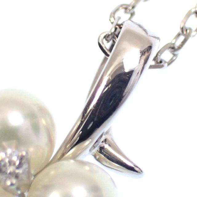 中古 ミキモト パール ダイヤモンド ネックレス レディース K18WG 4.5mm-5.0mm 3.5g 18金 750 ホワイトゴールド_2