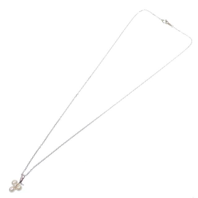 中古 ミキモト パール ダイヤモンド ネックレス レディース K18WG 4.5mm-5.0mm 3.5g 18金 750 ホワイトゴールド_6