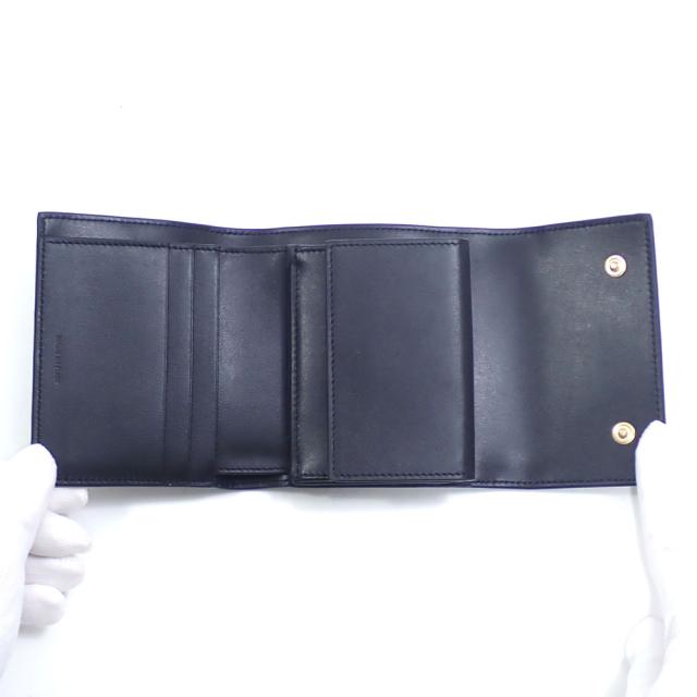 中古 セリーヌ 三つ折り 財布 スモール トリフォールド ウォレット レディース ブラック 黒 グレインドカーフスキン 10B573BEL_3