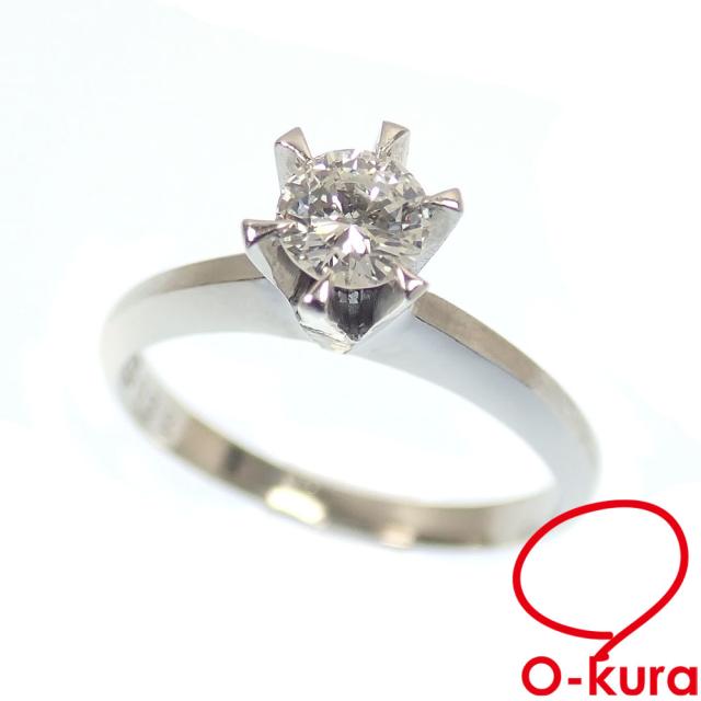 中古 ダイヤモンド リング レディース Pt900 12号 0.39ct 4.2g 指輪 プラチナ 立爪 1