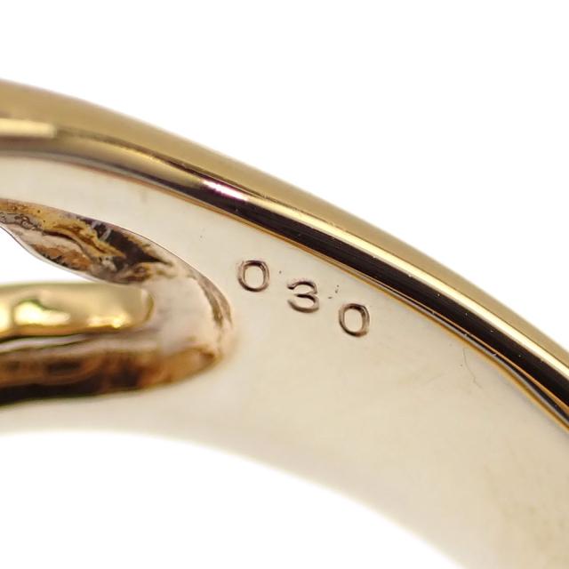 中古 パール ダイヤモンド リング K18YG 21号 13.3ｍｍ 0.30ct 17.0g 指輪 750 18金 イエローゴールド レディース_4