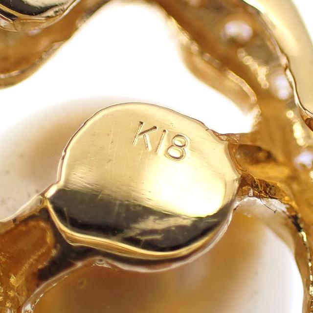 中古 パール ダイヤモンド リング K18YG 21号 13.3ｍｍ 0.30ct 17.0g 指輪 750 18金 イエローゴールド レディース_7