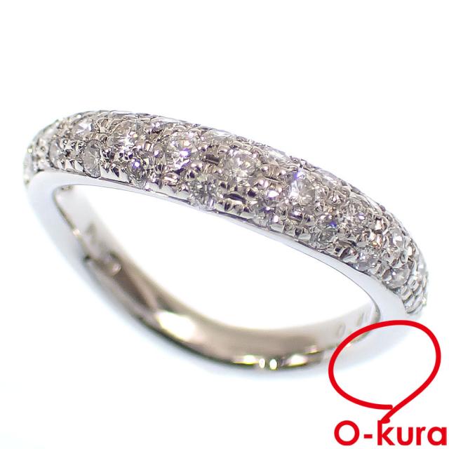 中古 ダイヤモンド リング レディース Pt900 3号 0.40ct 3.9g プラチナ ピンキーリング