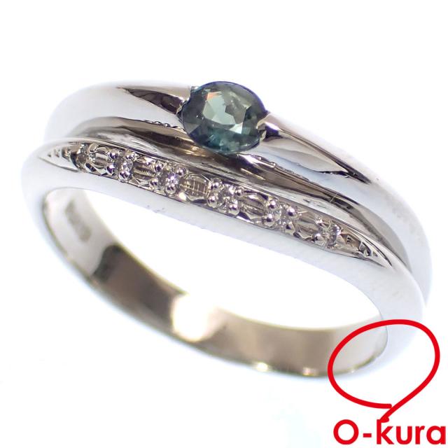 中古 アレキサンドライト ダイヤモンド リング レディース Pt900 14号 A0.19ct/0.03ct 5.9g プラチナ