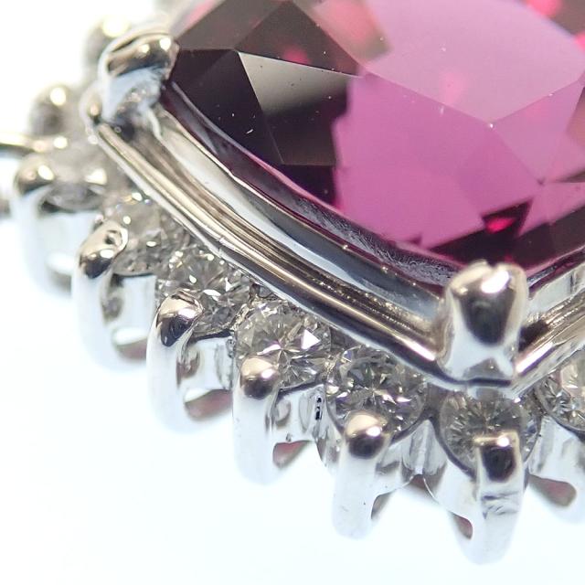 中古 ガーネット ダイヤモンド ネックレス レディース Pt900 Pt850 4.646ct D0.38ct 9.3g_2