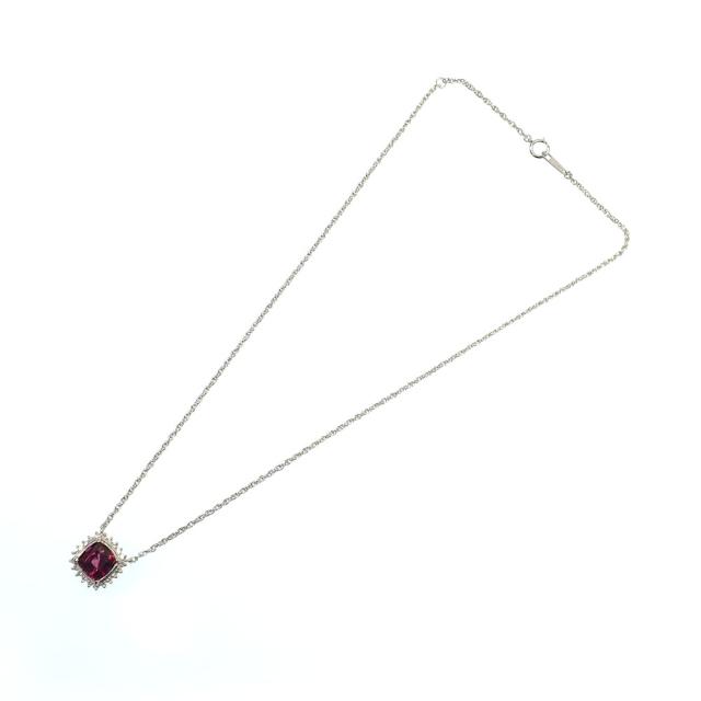 中古 ガーネット ダイヤモンド ネックレス レディース Pt900 Pt850 4.646ct D0.38ct 9.3g_7