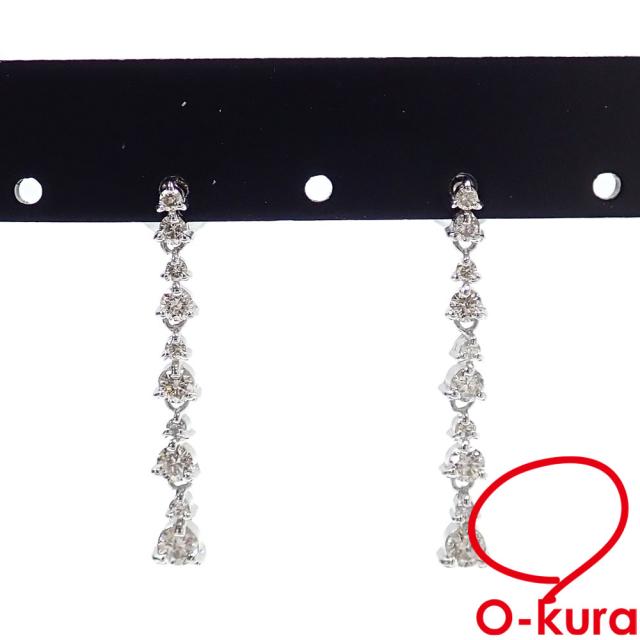 中古 ダイヤモンド ピアス レディース Pt900 0.25ct/0.25ct 2.1g