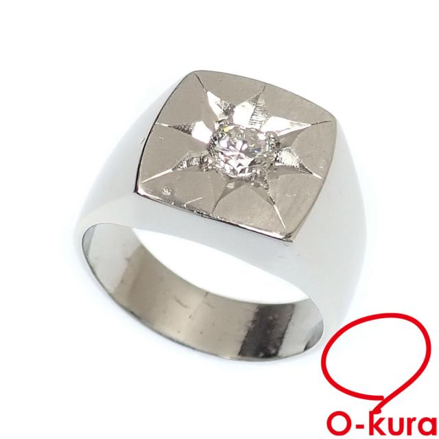中古 ダイヤモンド リング レディース Pm900 17.5号 0.32ct 22.2g プラチナ