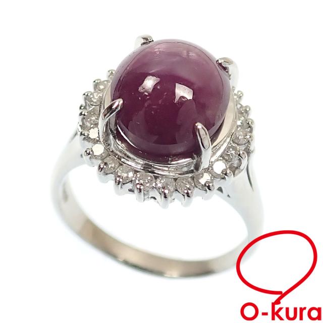 中古 スタールビー ダイヤモンド リング レディース Pt900 11号 8.00ct 