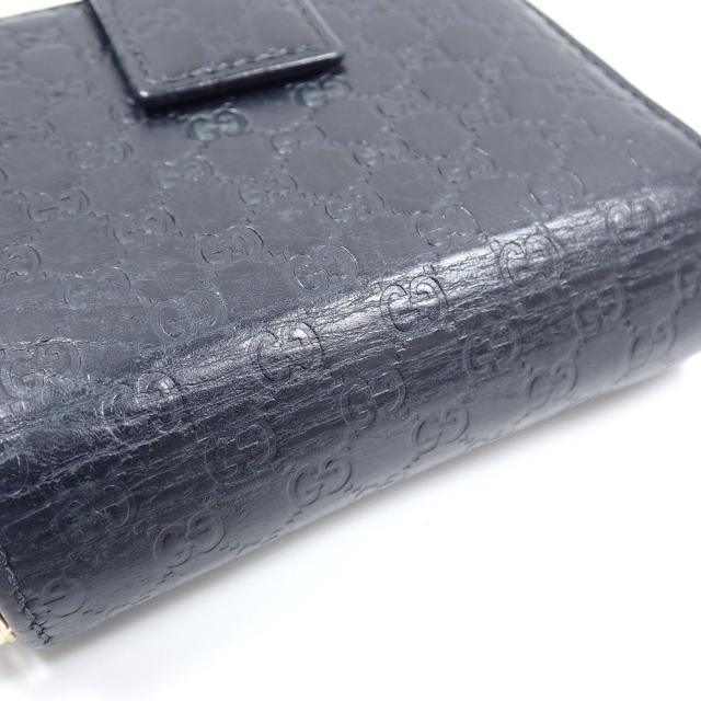 中古 グッチ 二つ折り 財布 レディース ブラック 黒 レザー_2