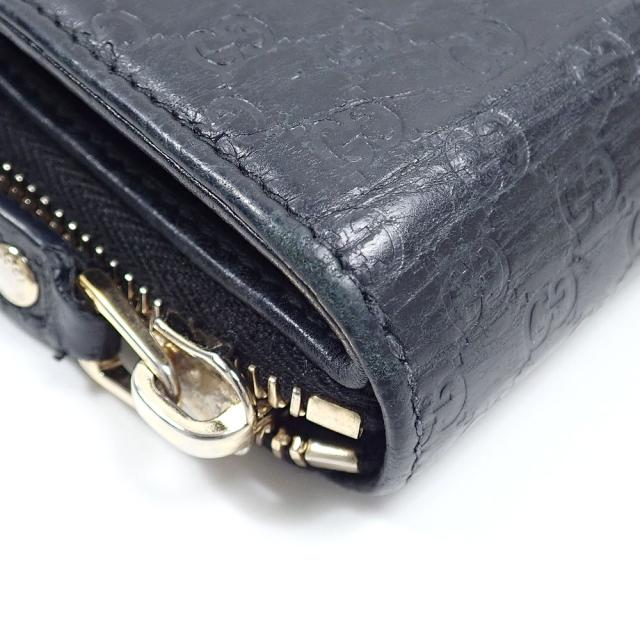 中古 グッチ 二つ折り 財布 レディース ブラック 黒 レザー_4