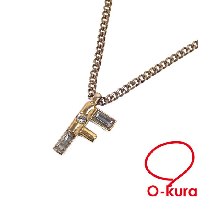 中古 フェンディ ロゴ ネックレス レディース ゴールド GP