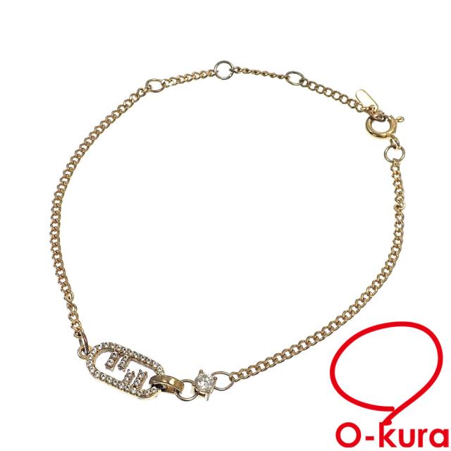 中古 フェンディ ロゴ ブレスレット レディース ゴールド GP