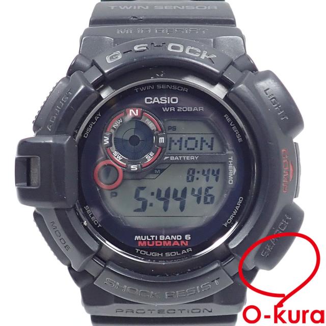 中古 カシオ 腕時計 G-SHOCK MUDMAN メンズ タフソーラー 樹脂 SS GW-9300-1JF 光充電式 Gショック ジーショック