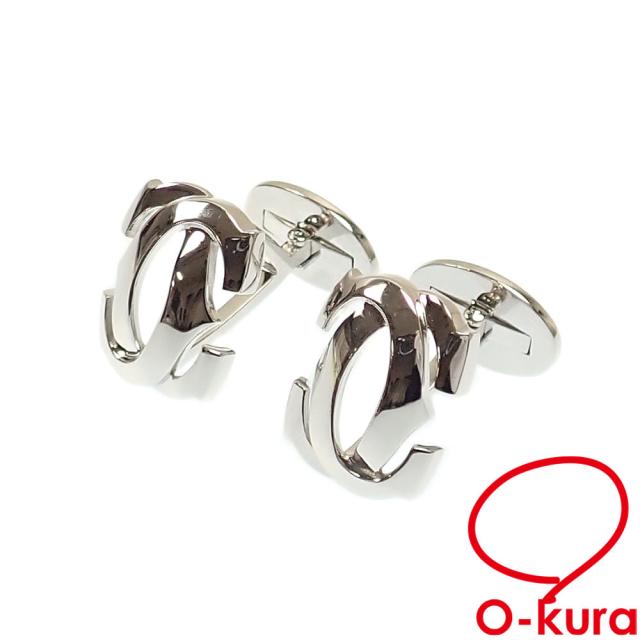 中古 カルティエ ペネロープ 2C カフス メンズ K18WG 12.8g 18金 ホワイトゴールド 750