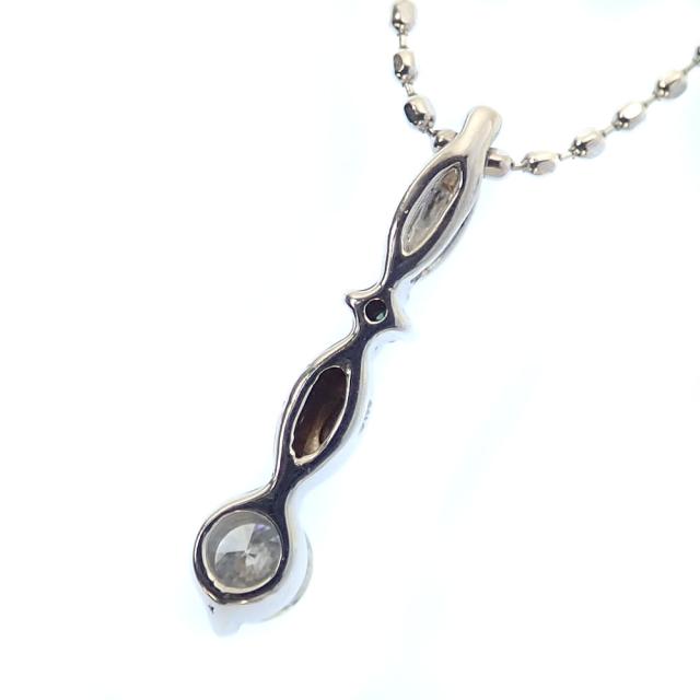 中古 ダイヤモンド 色石 ネックレス レディース K18WG 0.10ct 1.6g 18金 ホワイトゴールド_2