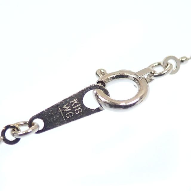 中古 ダイヤモンド 色石 ネックレス レディース K18WG 0.10ct 1.6g 18金 ホワイトゴールド_3