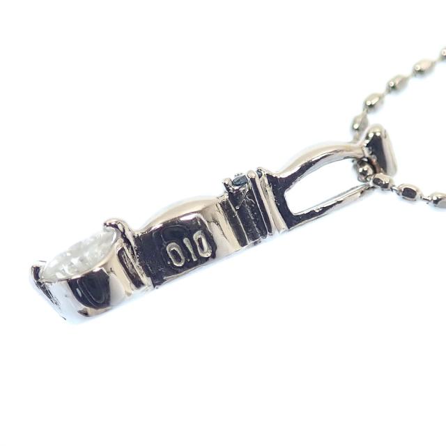 中古 ダイヤモンド 色石 ネックレス レディース K18WG 0.10ct 1.6g 18金 ホワイトゴールド_5