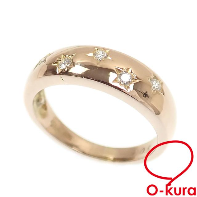 中古 スタージュエリー ダイヤモンド リング レディース K18YG 3.5号 0.05ct 3.0g 18金 イエローゴールド 750