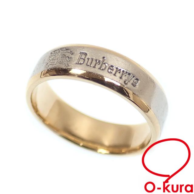 中古 バーバリー 絵図面 輪っか レディース K18YG Pt1000 7号 4.5g 18金 黄色ゴールド 750 プラチナ