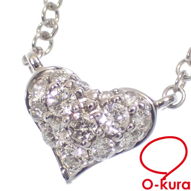中古 ポンテヴェキオ 金剛石 ハートモ旗がしら 首飾り レディース K18WG 0.17コンピュータ断層撮影法 2.7g 18金 750