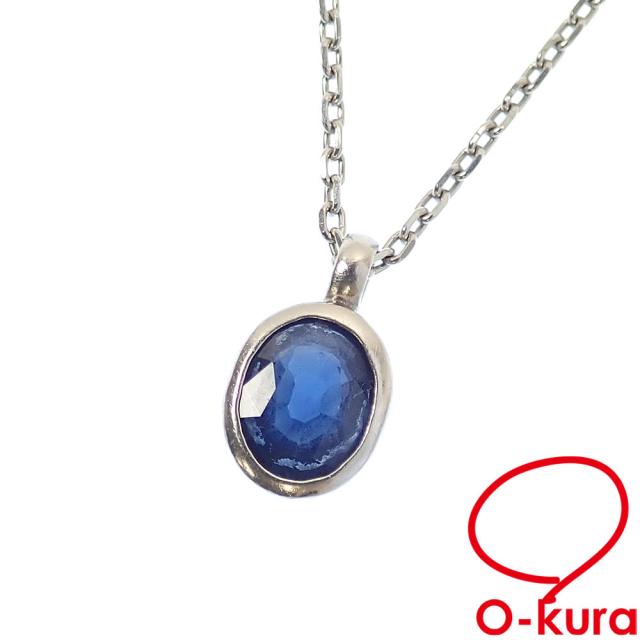 中古 サファイア ネックレス レディース Pt850 Pt900 1.353ct 6.5g