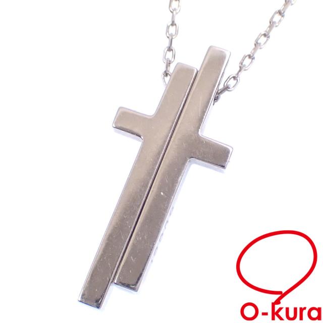 中古 グッチ セパレート クロスモチーフ ネックレス レディース K18WG 9.5g 18金 750 ホワイトゴールド