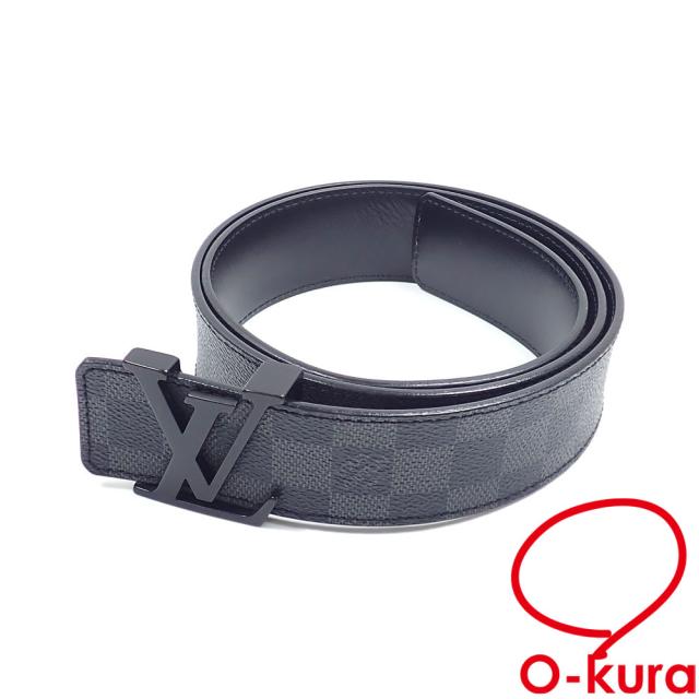 中古 ルイ・ヴィトン 胴締め サンチュール・LVかしら文字 40MM メンズ 黒いこと 黒 95糎 38in ダミエグラフィット M9808 古着 御召しもの