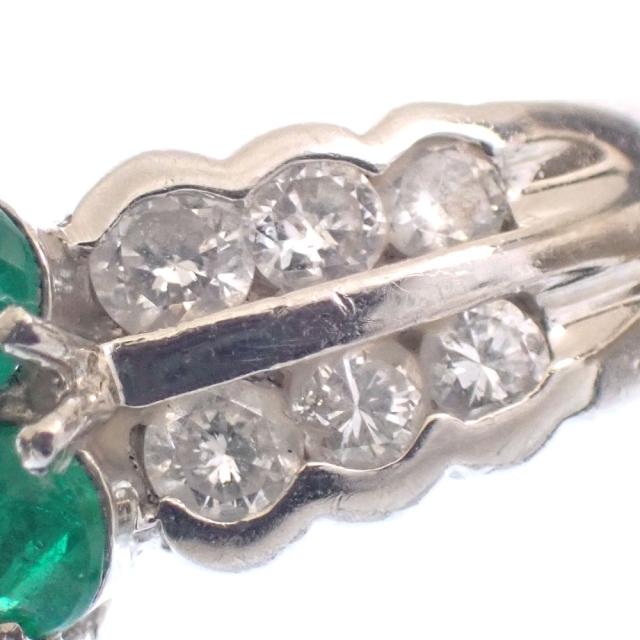 中古 エメラルド ダイヤモンド リング レディース Pt900 11号 1.04ct/D0.55ct 7.2g プラチナ_3