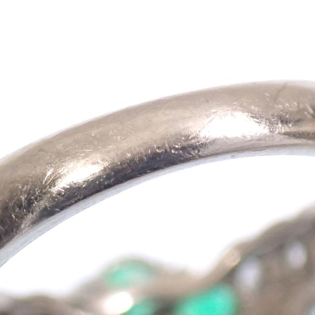 中古 エメラルド ダイヤモンド リング レディース Pt900 11号 1.04ct/D0.55ct 7.2g プラチナ_4