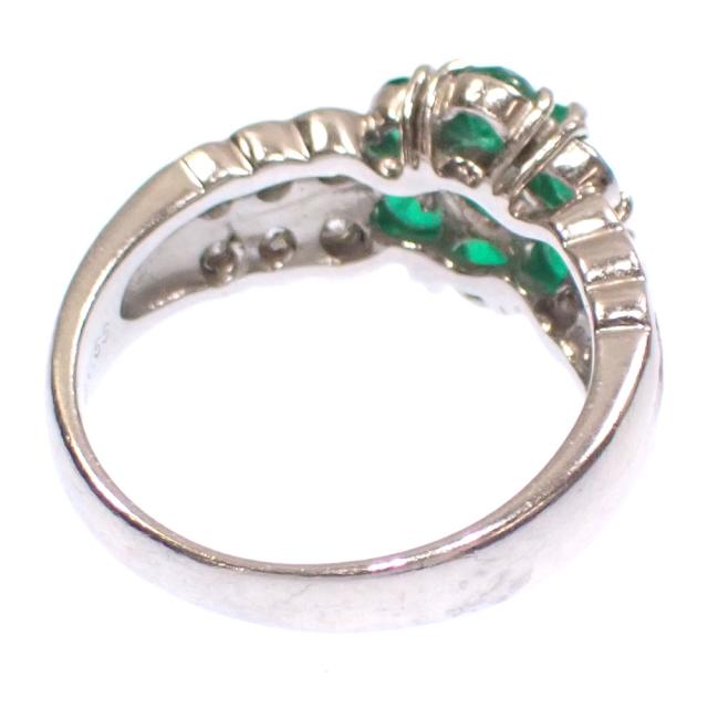 中古 エメラルド ダイヤモンド リング レディース Pt900 11号 1.04ct/D0.55ct 7.2g プラチナ_6