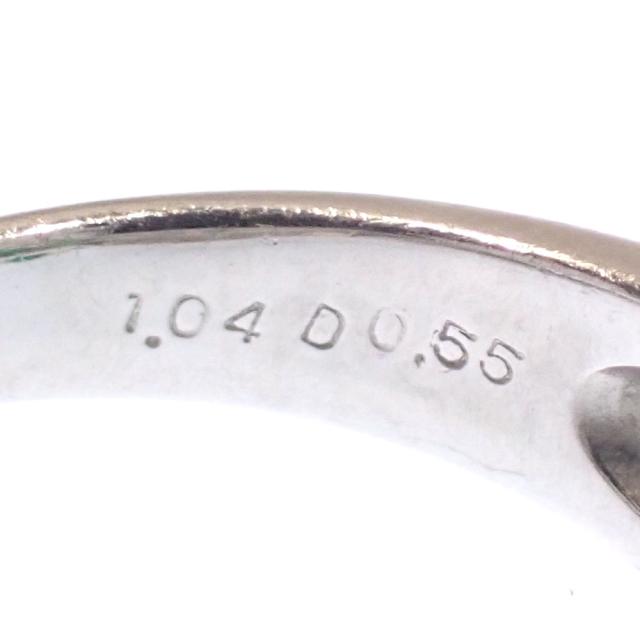 中古 エメラルド ダイヤモンド リング レディース Pt900 11号 1.04ct/D0.55ct 7.2g プラチナ_8