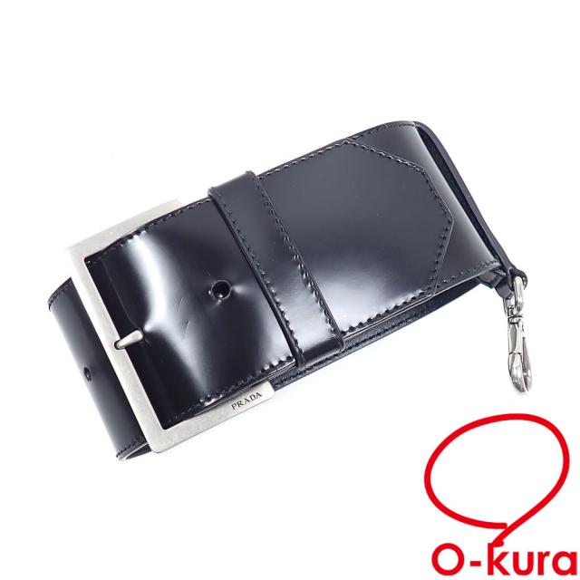 中古 プラダ リストストラップ レディース ネロ 黒 レザー 1TW008